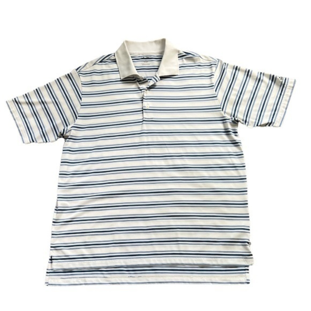 Adidas Men’s Striped Polo Shirt Sz. L - Picture 1 of 12